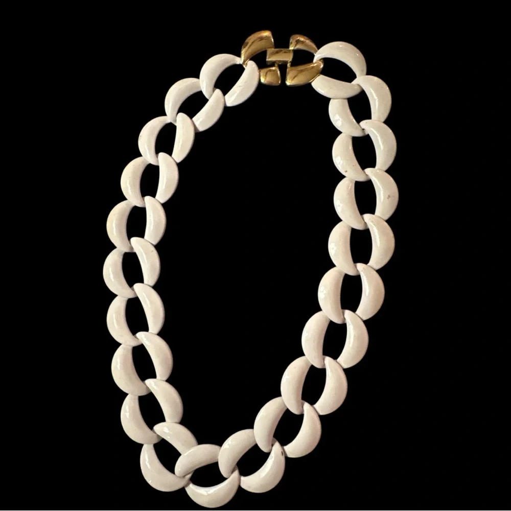 Vintage White Chain Link‎ Necklace